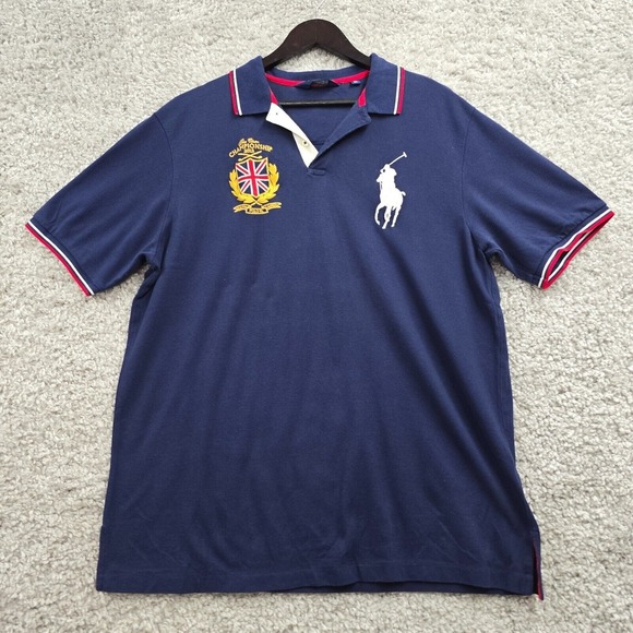 Polo Golf Ralph Lauren Shirt Mens XL Blue Pro Fit The Open 2012 Short Sleeve - Picture 1 of 13